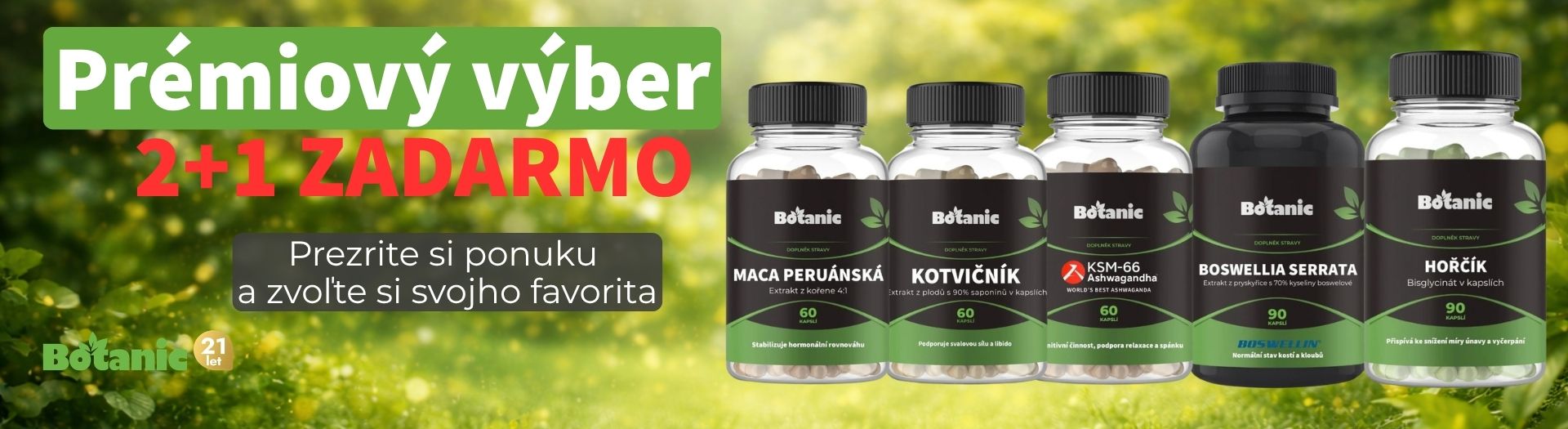Akcia 2+1 zdarma na vybrané produkty