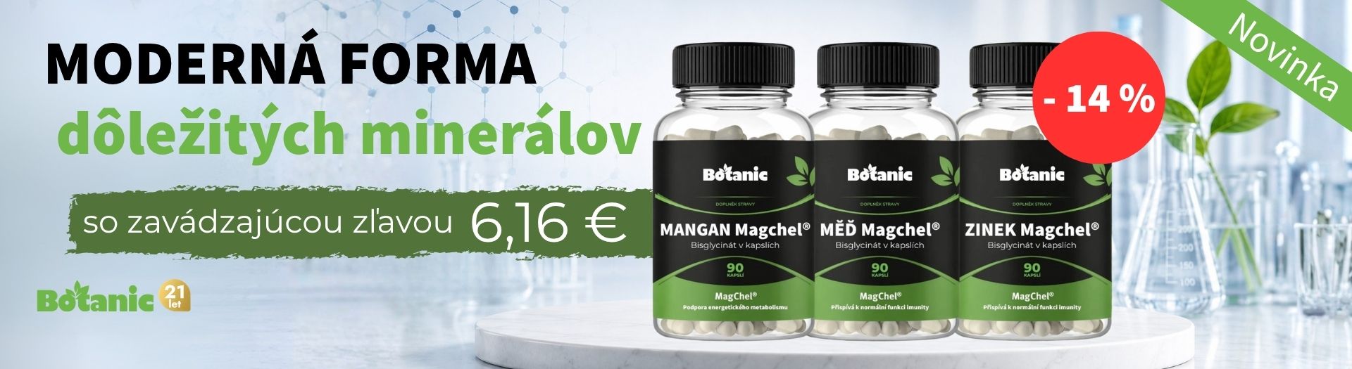 Nové dôležité minerály v ponuke - mangán, meď a zinok za zavádzaciu cenu 6,16 €
