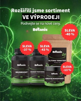 🌿 Rozšířili jsme výprodej o další kousky Do akce jsme přidali nové doplňky stravy za zvýhodněné ceny. Pokud jste výprodej...